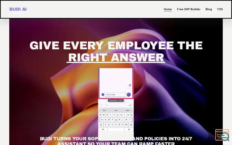 Screenshot of Budi
