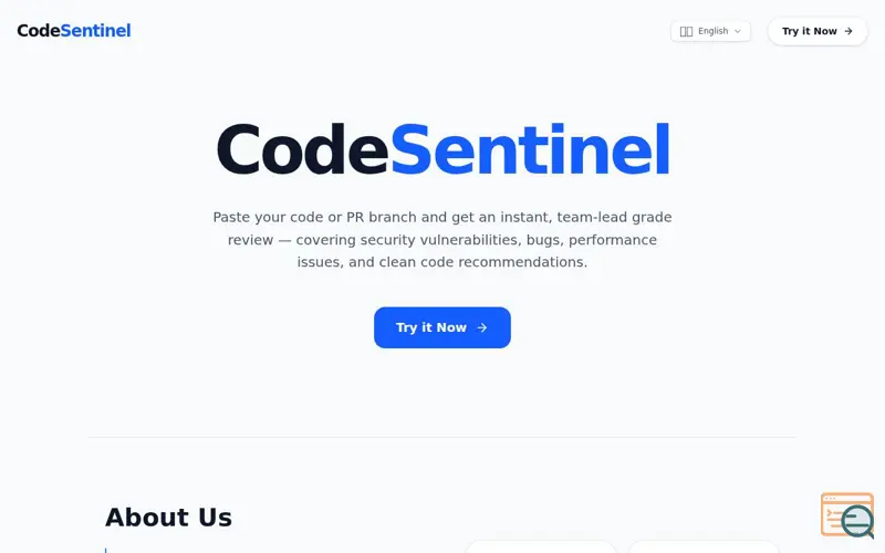 Screenshot of Code Sentinel