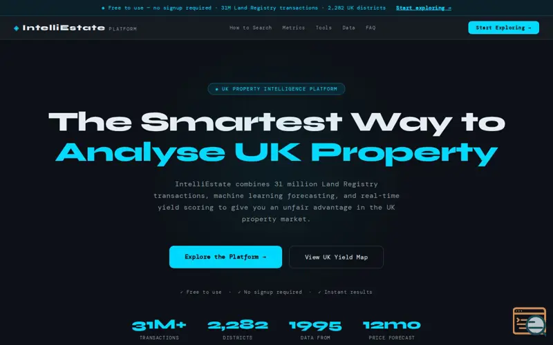 Screenshot of IntelliEstate · About & How It Works