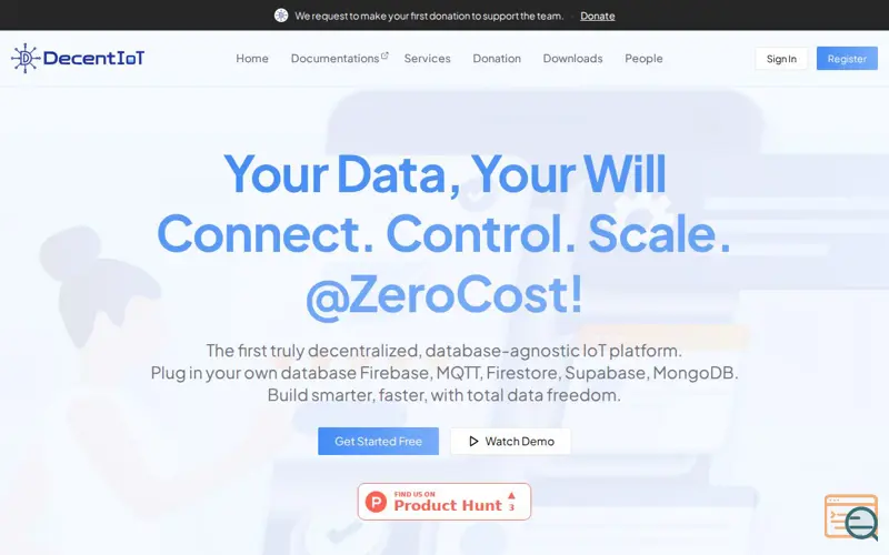 Screenshot of DecentIoT