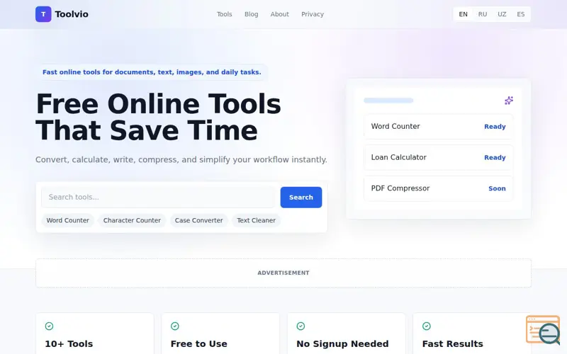 Screenshot of Toolvio