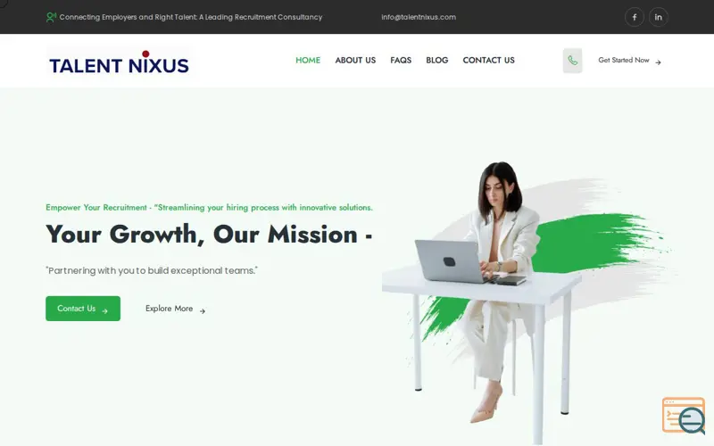 Screenshot of Recruitment Services in Navi Mumbai, a launch using Odometer.js