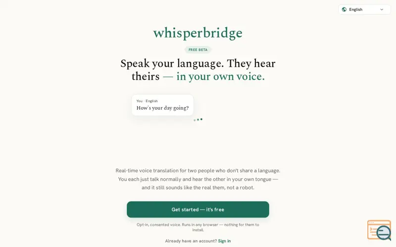 Screenshot of Whisperbridge