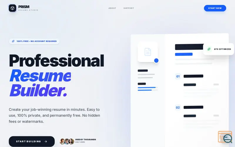 Screenshot of Free Online Resume Builder