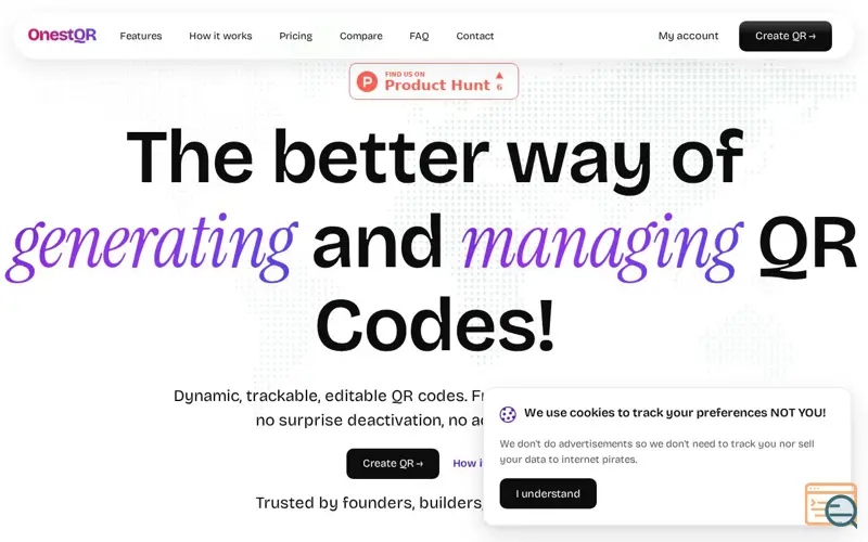 Screenshot of OnestQR
