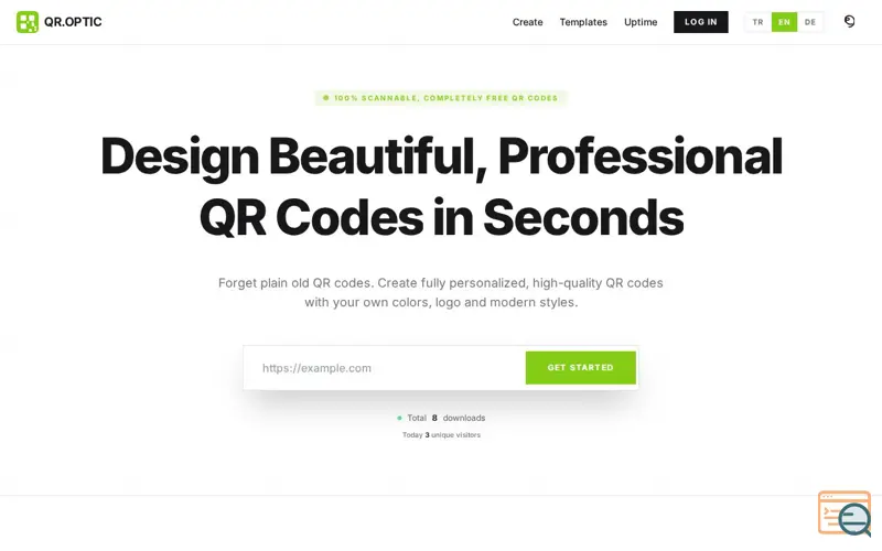 Screenshot of QR.OPTIC