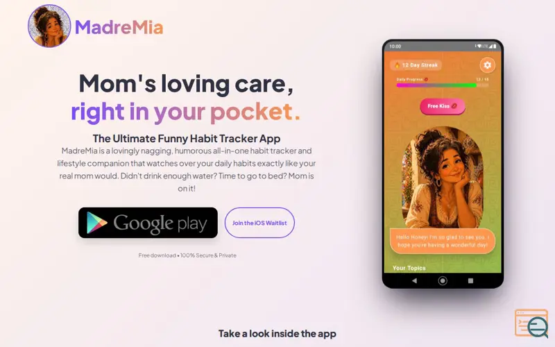 Screenshot of MadreMia App