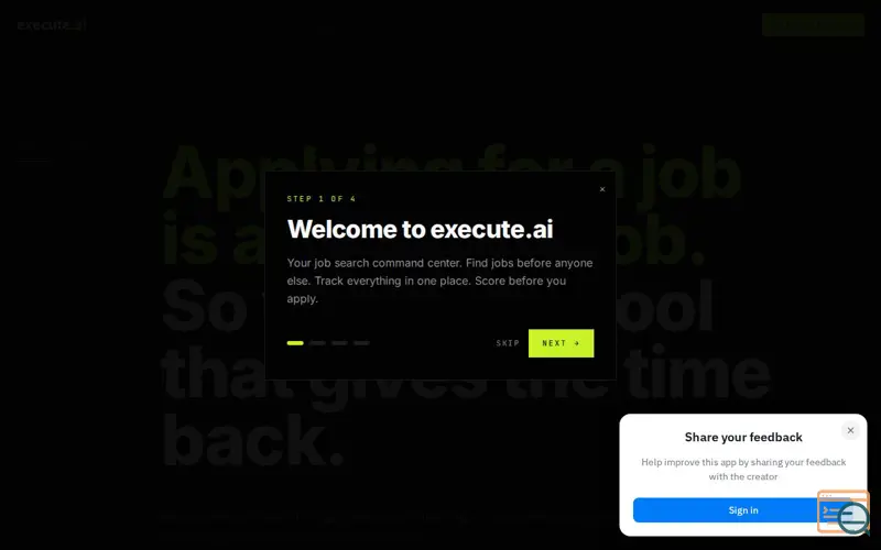 Screenshot of execute.ai