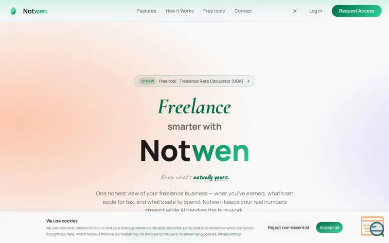 Screenshot of Notwen, a launch using CountriesNow