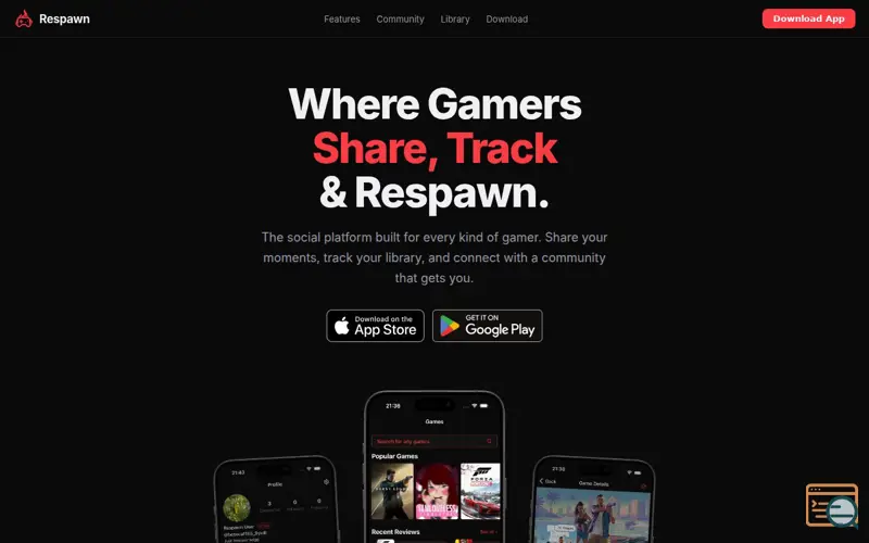 Screenshot of Respawn | Video Games Tracker