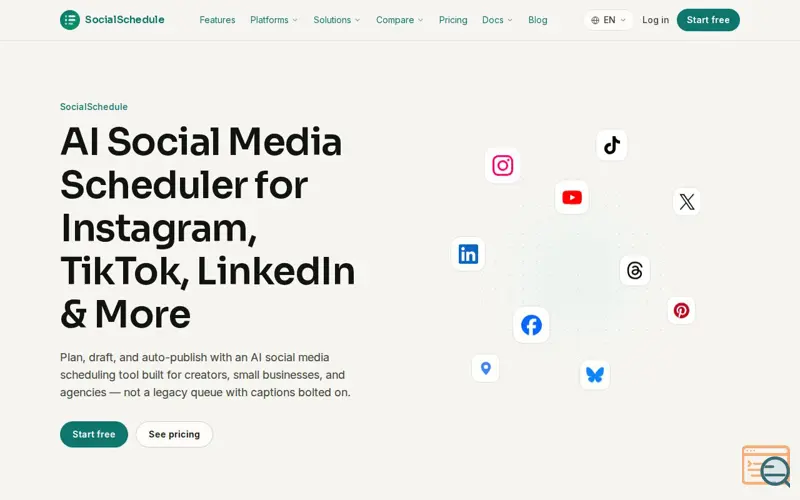 Screenshot of SocialSchedule