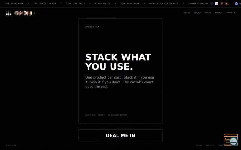 Screenshot of Shovel Stack