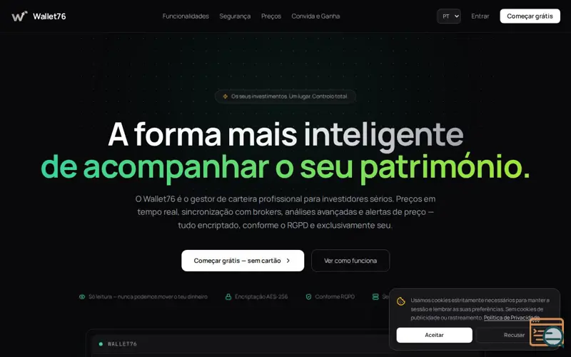 Screenshot of Wallet76