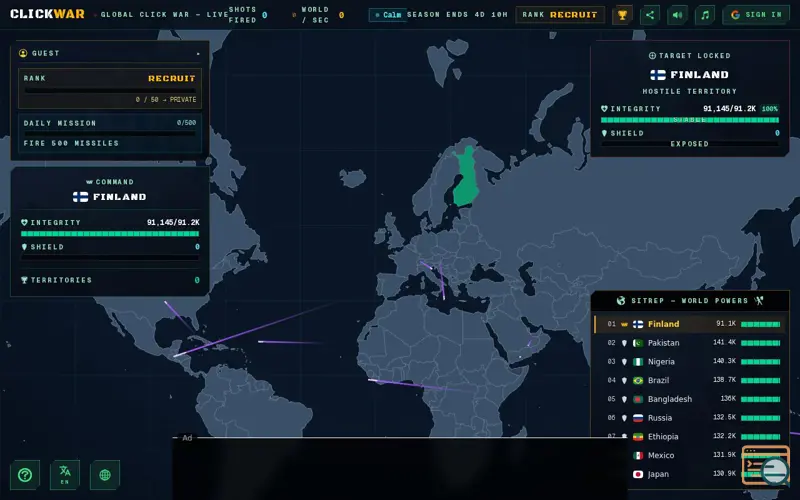 Screenshot of ClickWar