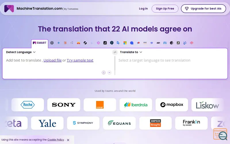 Screenshot of MachineTranslation.com