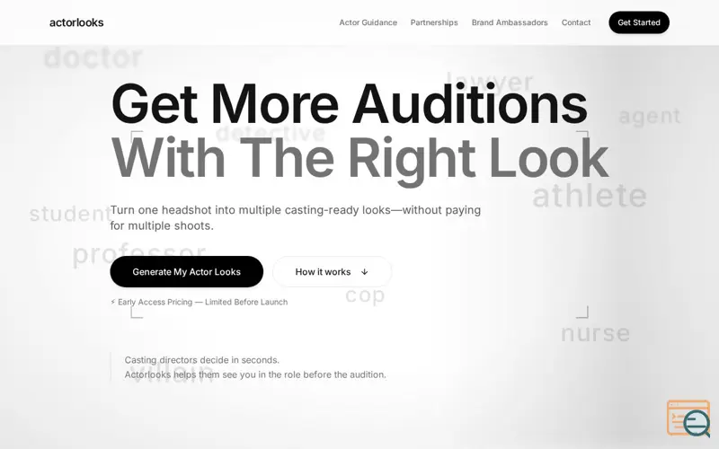 Screenshot of Actorlooks 