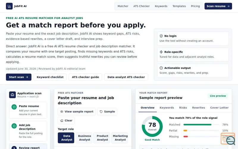 Screenshot of JobFit AI