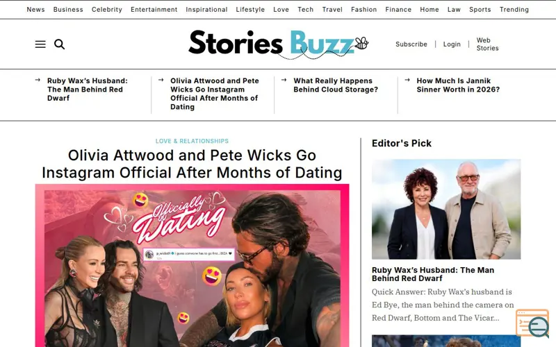 Screenshot of Stories Buzz