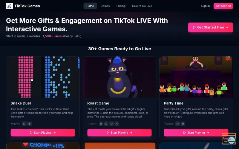 Screenshot of TikTok Games