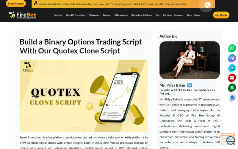 Screenshot of Quotex Clone