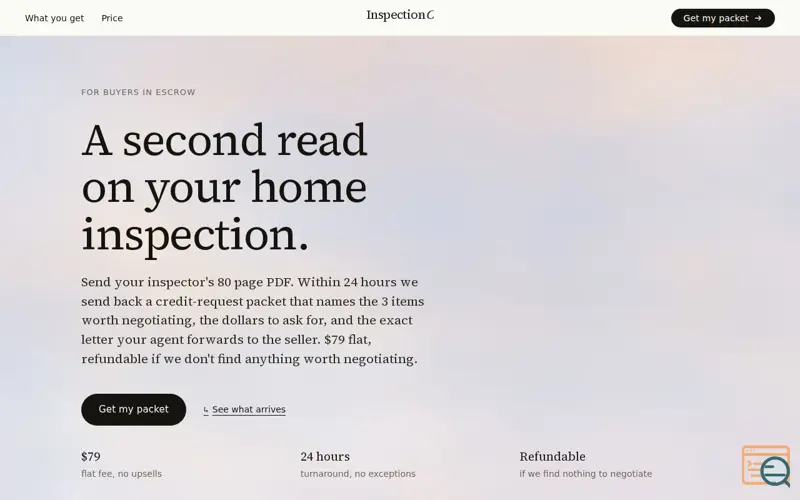 Screenshot of Inspection Credit