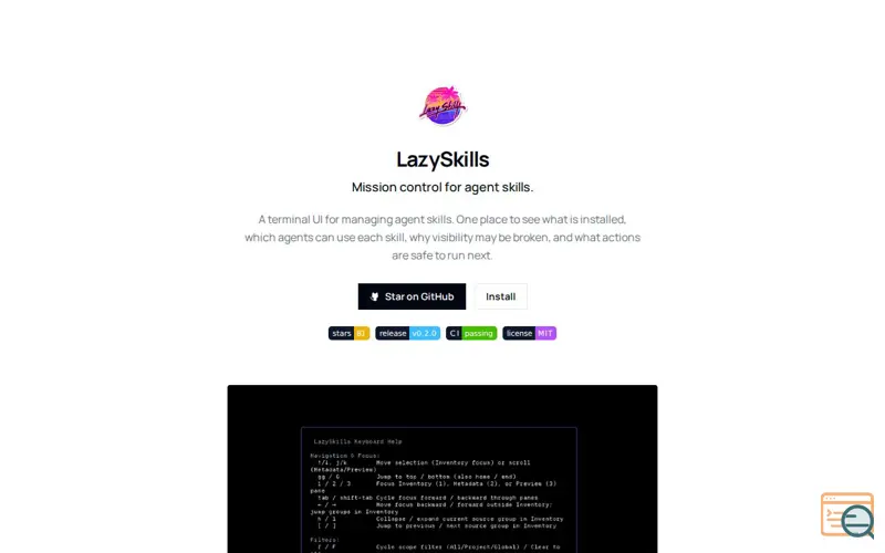 Screenshot of LazySkills