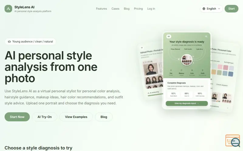 Screenshot of StyleLens AI, a launch using AIDirs