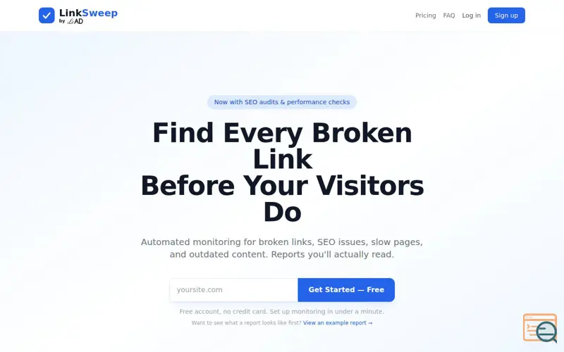 Screenshot of LinkSweep