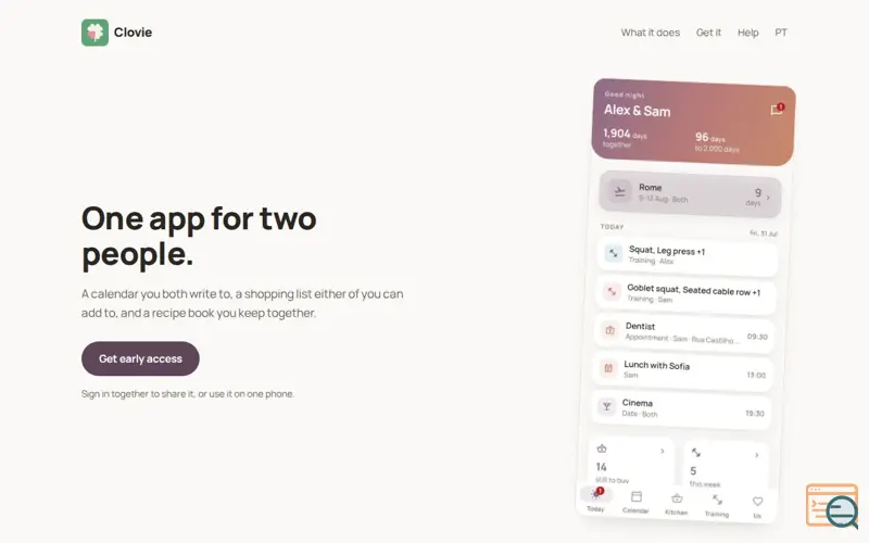 Screenshot of Clovie