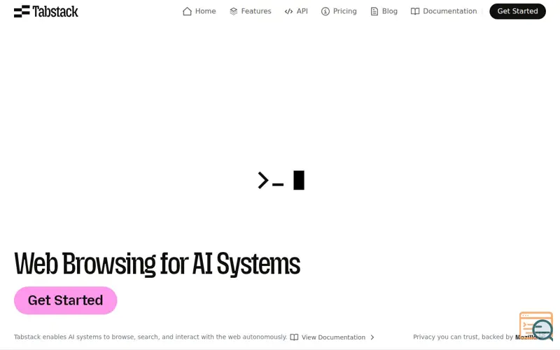 Screenshot of Tabstack