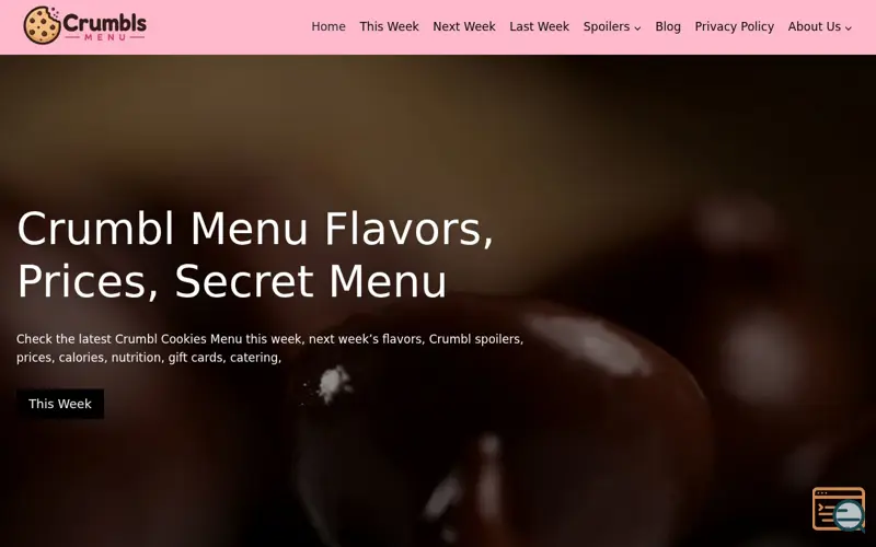 Screenshot of Crumbls Menu