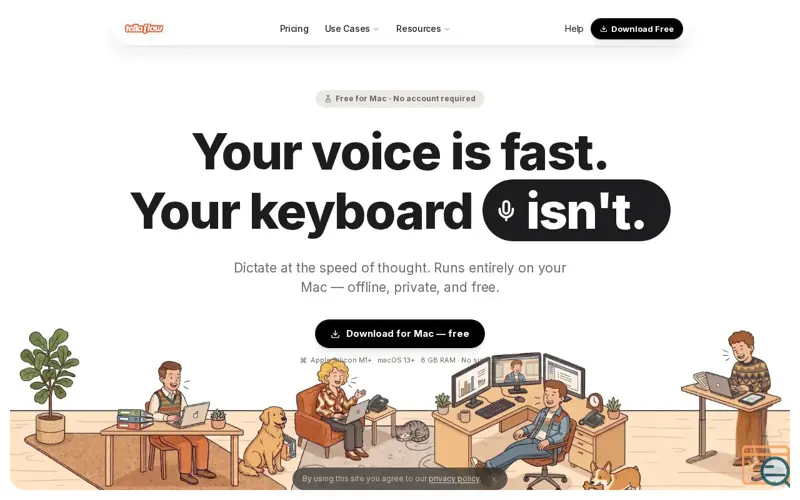 Screenshot of Tellaflow - Free Voice Typing