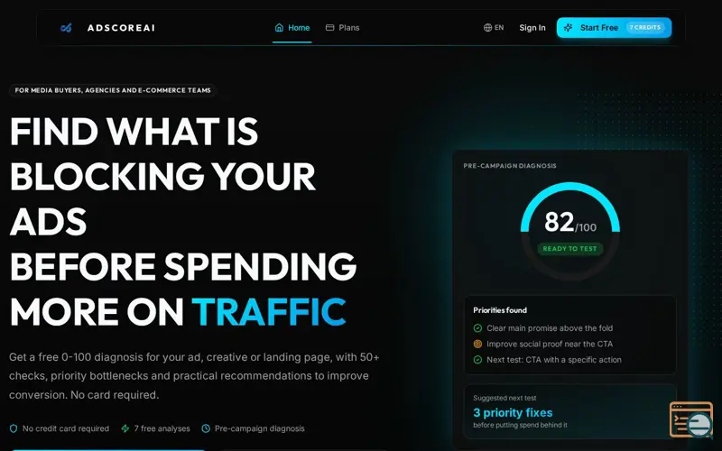 Screenshot of AdScoreAI