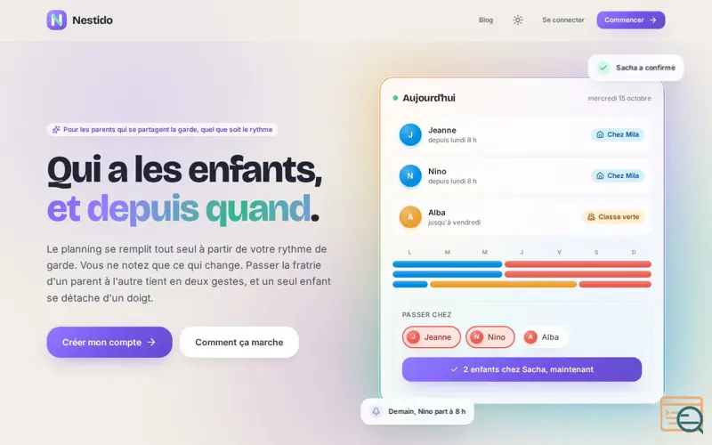 Screenshot of Nestido : le planning de garde, sans prise de tête