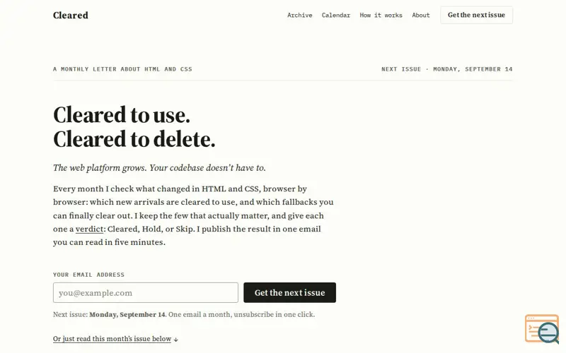 Screenshot of Cleared, a launch using Mastodon