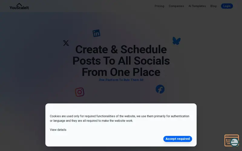 Screenshot of YouScaleIt