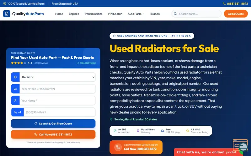 Screenshot of QualityAutoPartStore.com