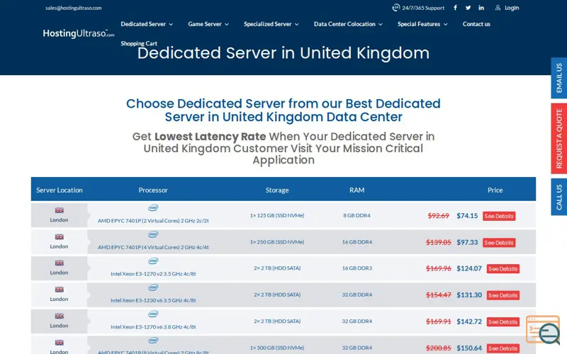 Screenshot of Financial Institution Dedicated Server