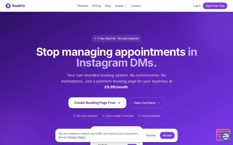 Screenshot of BookPin