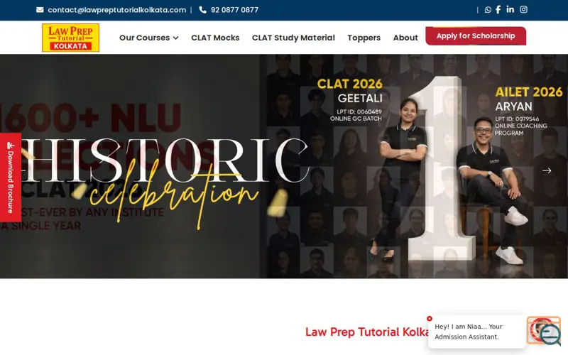 Screenshot of Law Prep Tutorial Kolkata, a launch using NoPaperForms