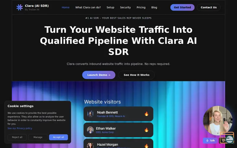 Screenshot of Clara AI SDR