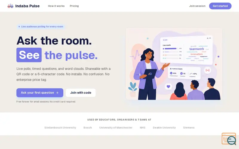 Screenshot of Indaba Pulse