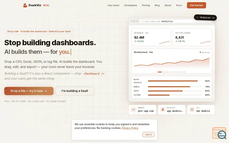 Screenshot of DuckViz