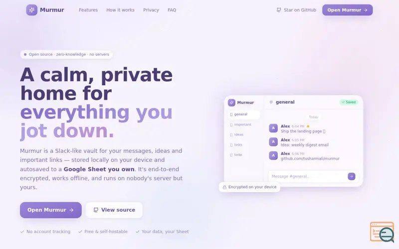Screenshot of Murmur
