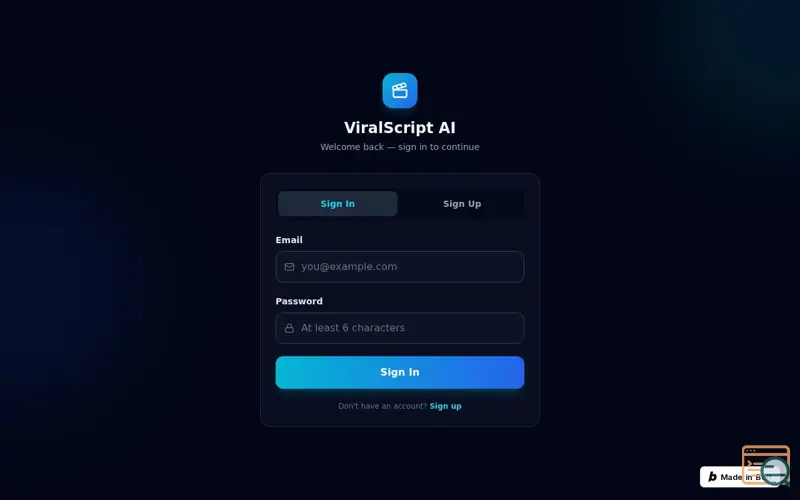Screenshot of HookViral AI