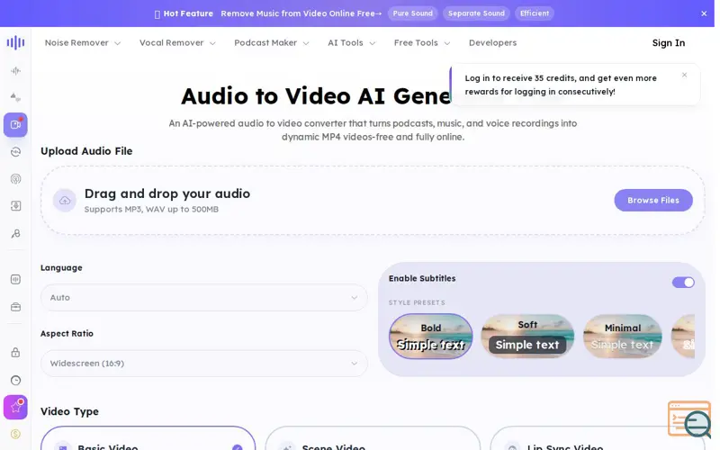 Screenshot of HN Audio to video AI generator, a launch using IPWho