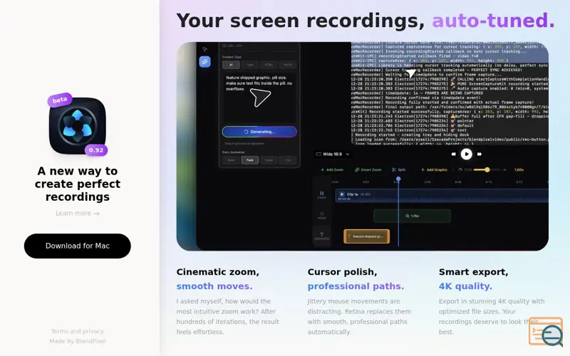 Screenshot of Retina