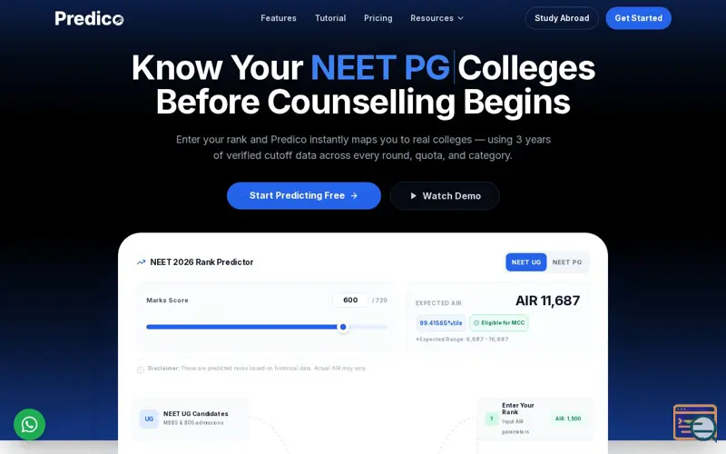 Screenshot of Predico