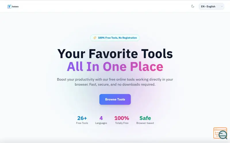 Screenshot of Toolsera
