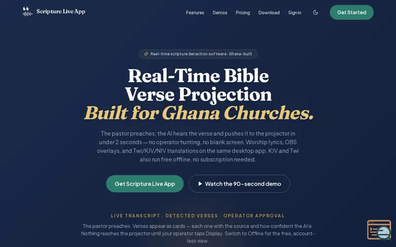 Screenshot of Scripture Live App